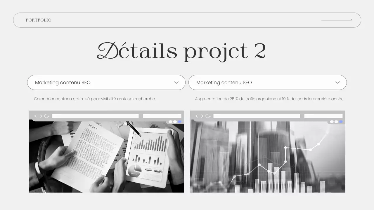 présentation d'un portefeuille moderne en gris