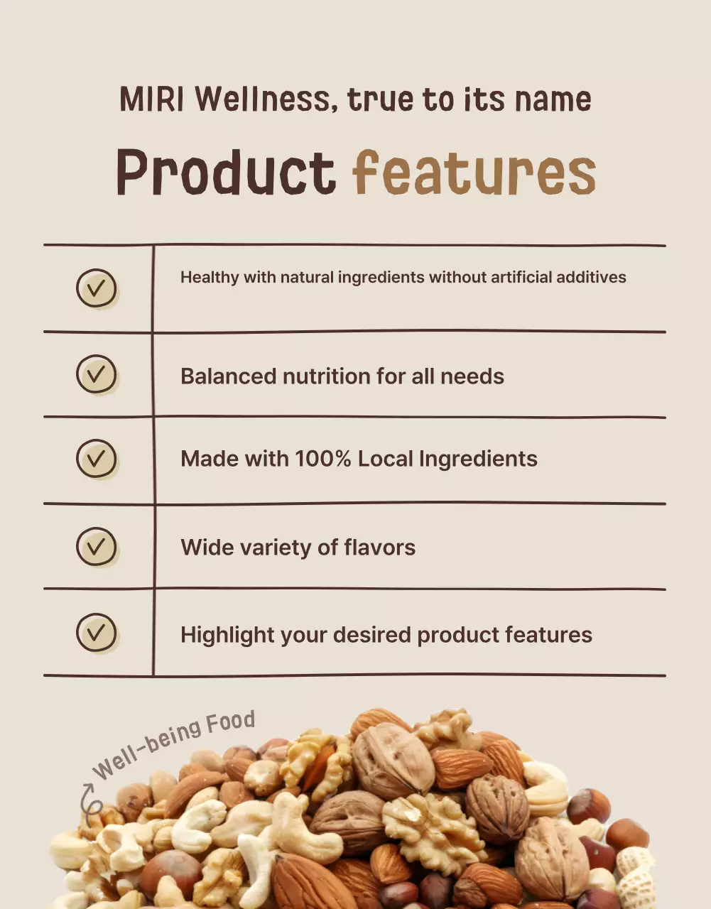 Beige Modern Healthy Snacks Promotion Poster