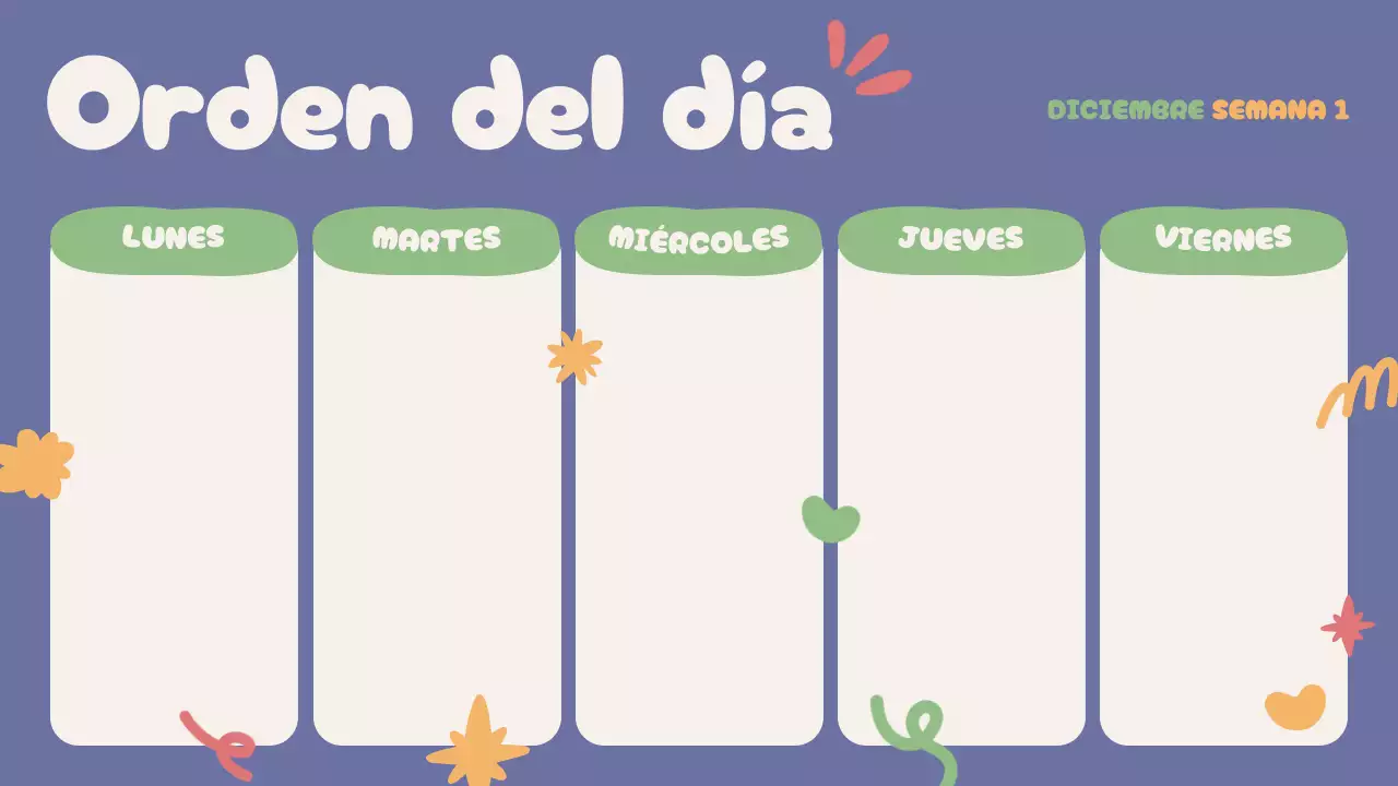 Azul Beige Verde Rojo Agenda lúdica de la clase