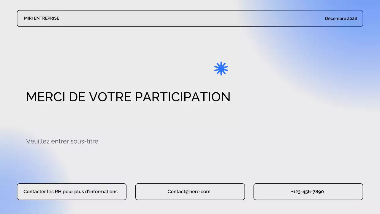 Présentation d'entreprise moderne de couleur bleue