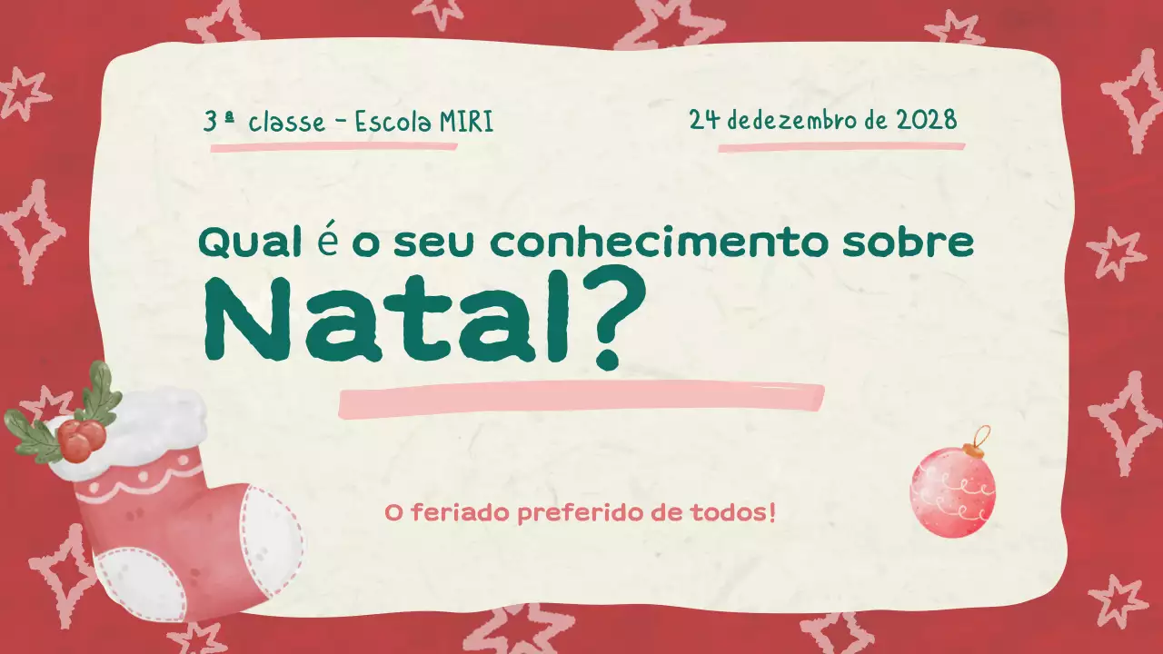 Quiz de Natal da Ilustração Vermelha Slideshow