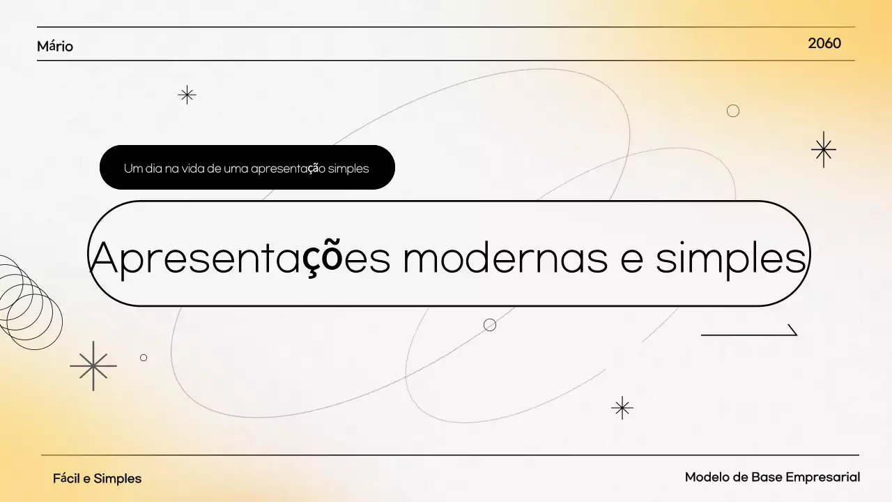 Descrição da apresentação simples amarela