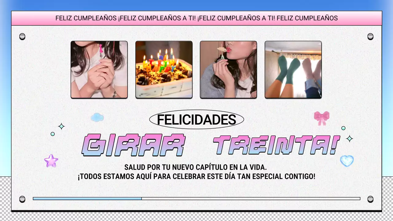 diseño de cumpleaños retro morado