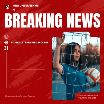 rote moderne fußball ankündigung