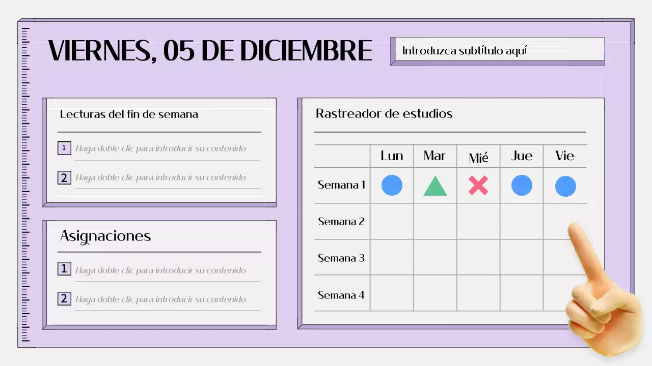 agenda sencilla de educación morada