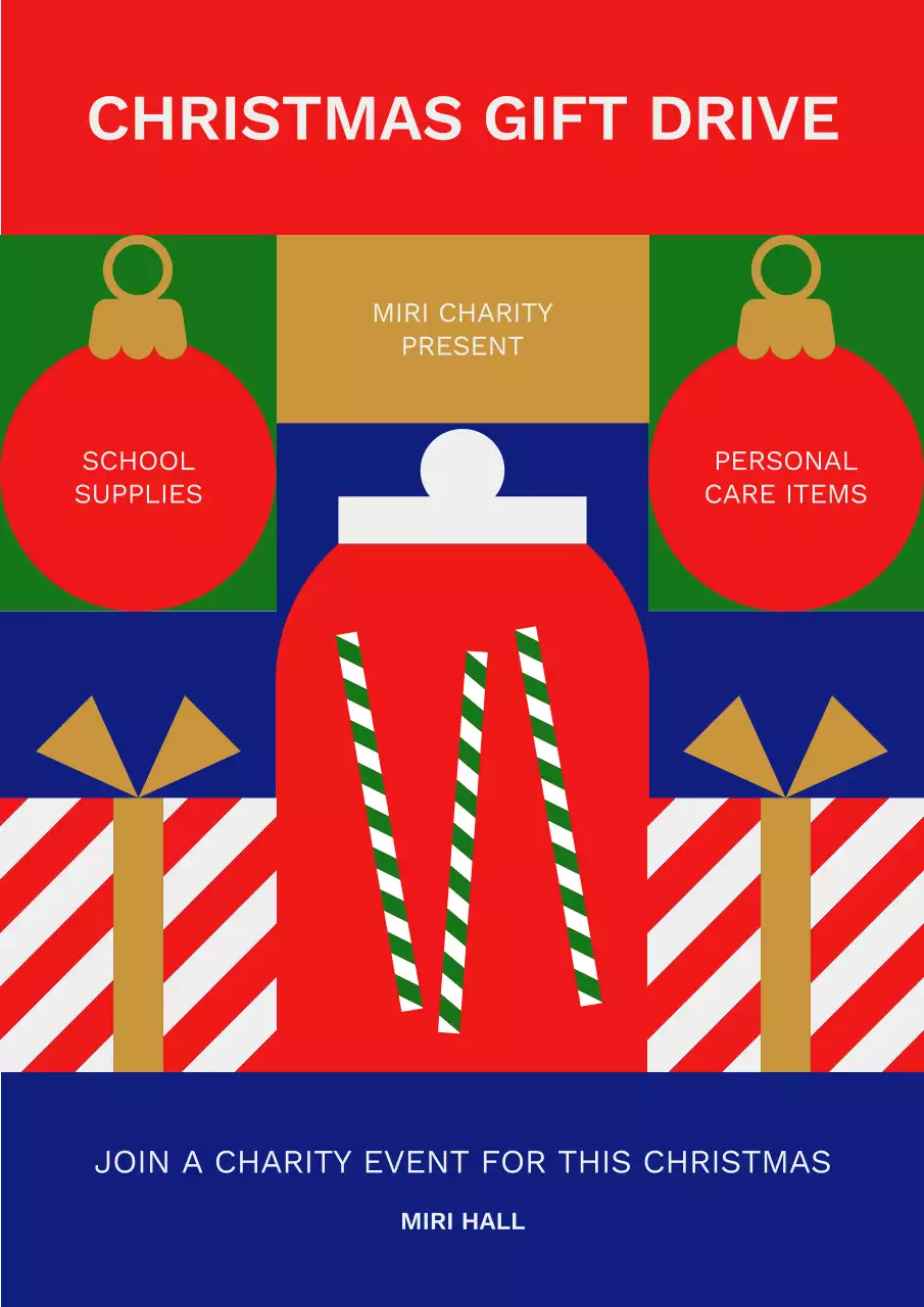 Red Modern Charity Event Poster