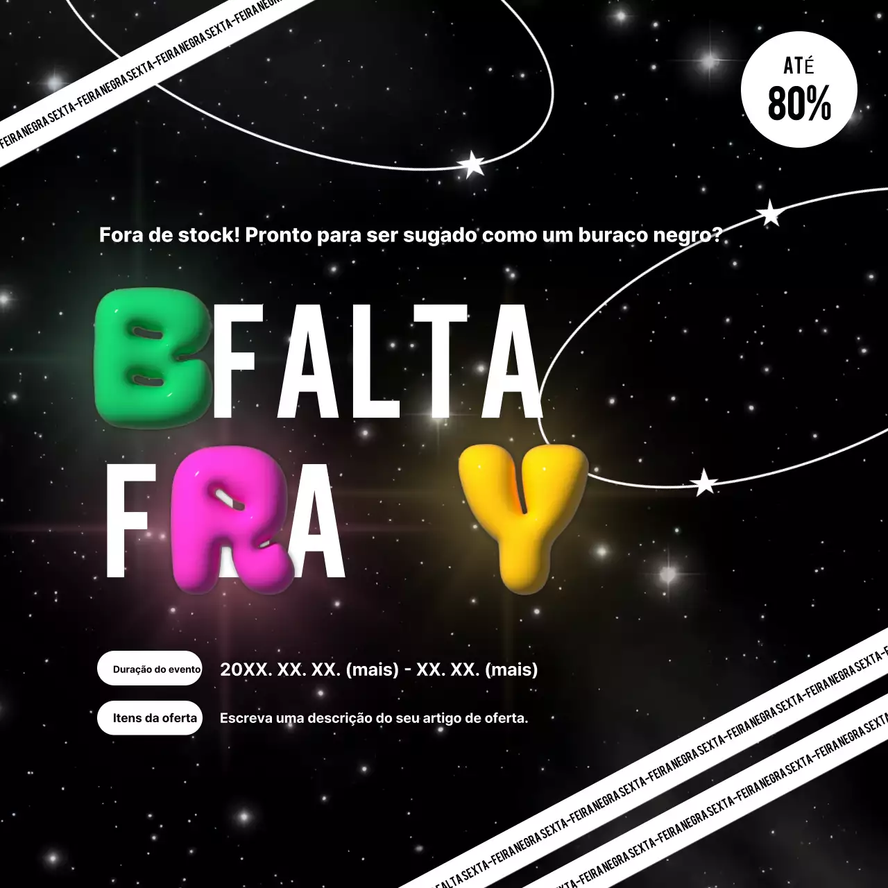 Ofertas de compras em contraste negro