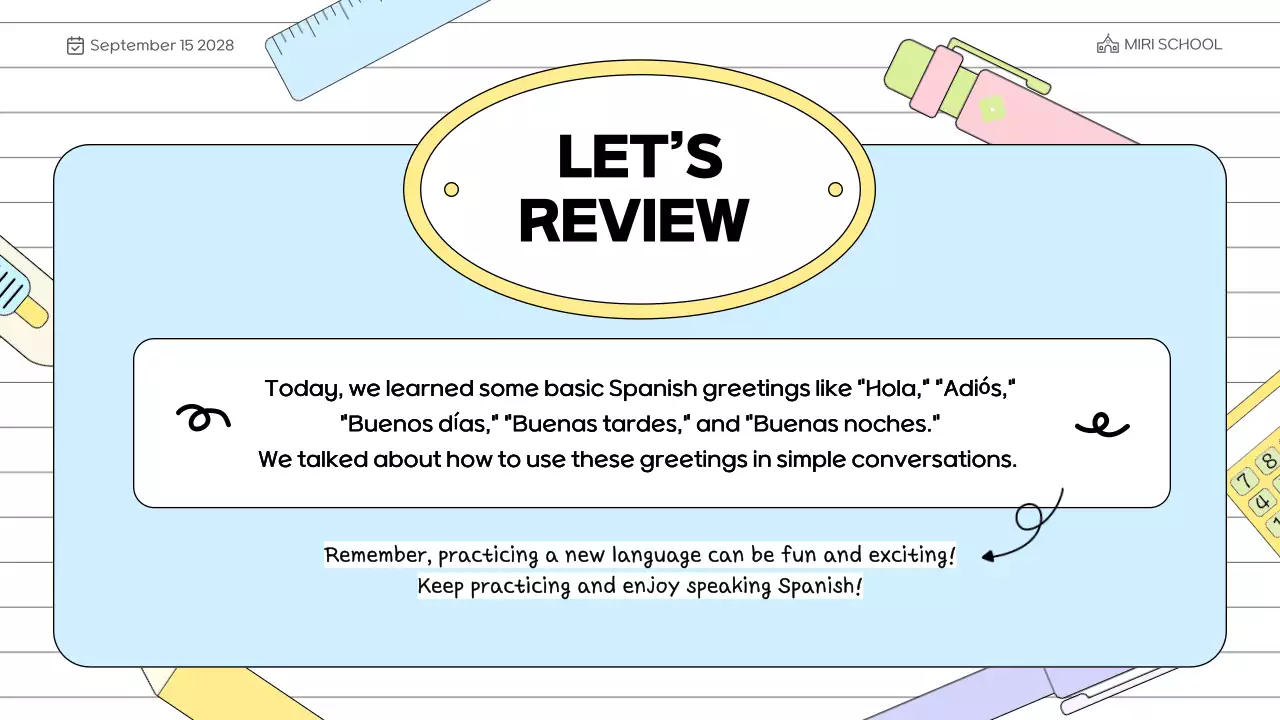 Blue Minimal Language Course Presentation
