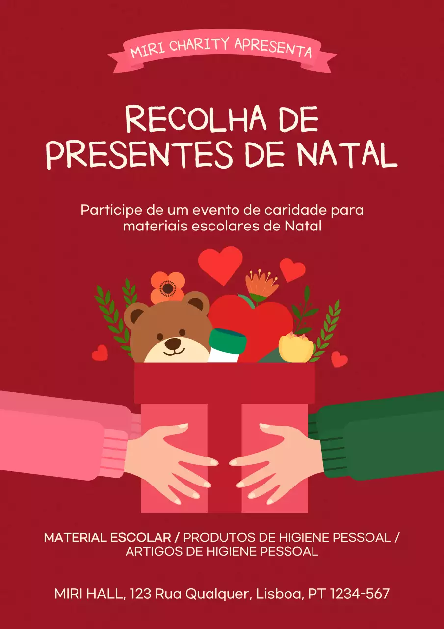 anúncio de caridade festivo vermelho