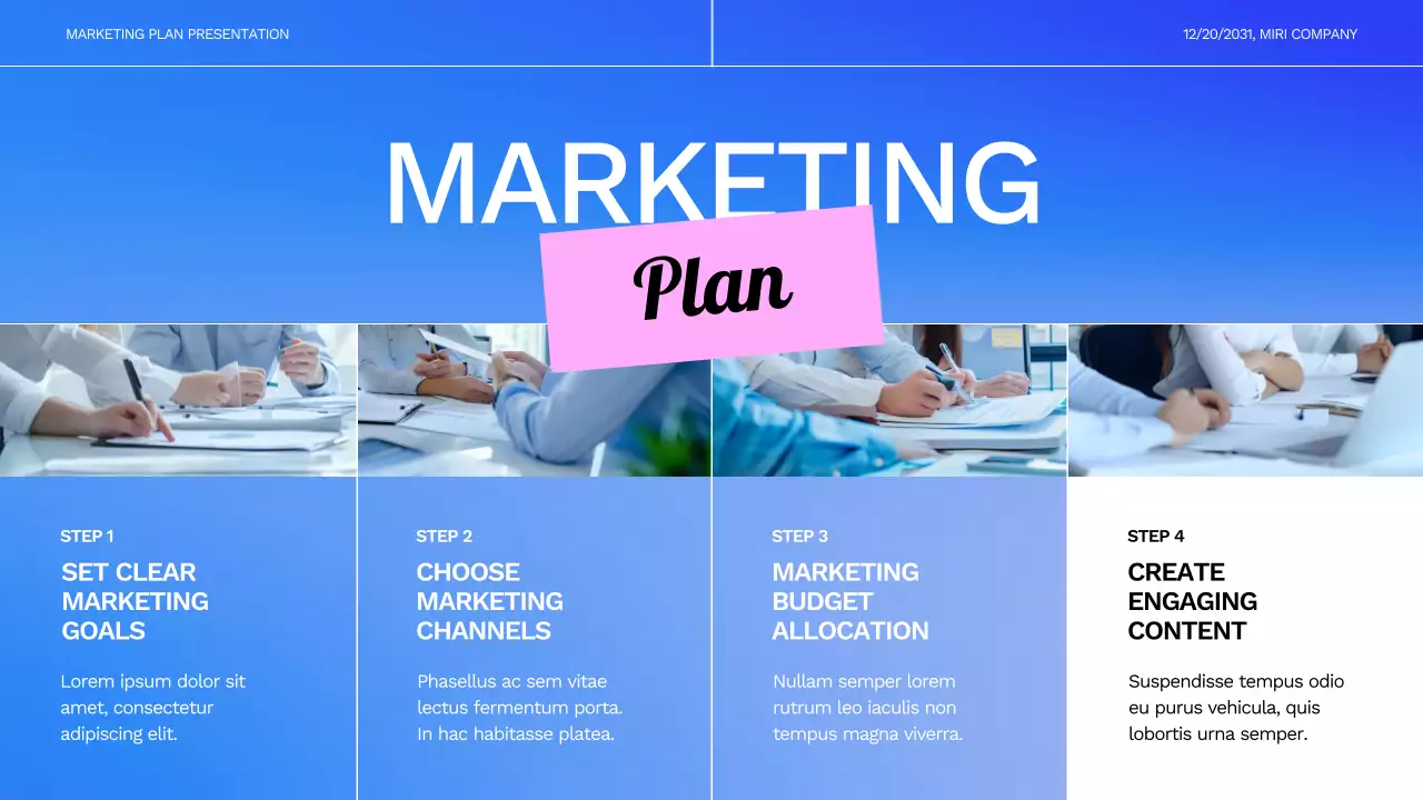 블루 모던 마케팅 계획 프레젠테이션