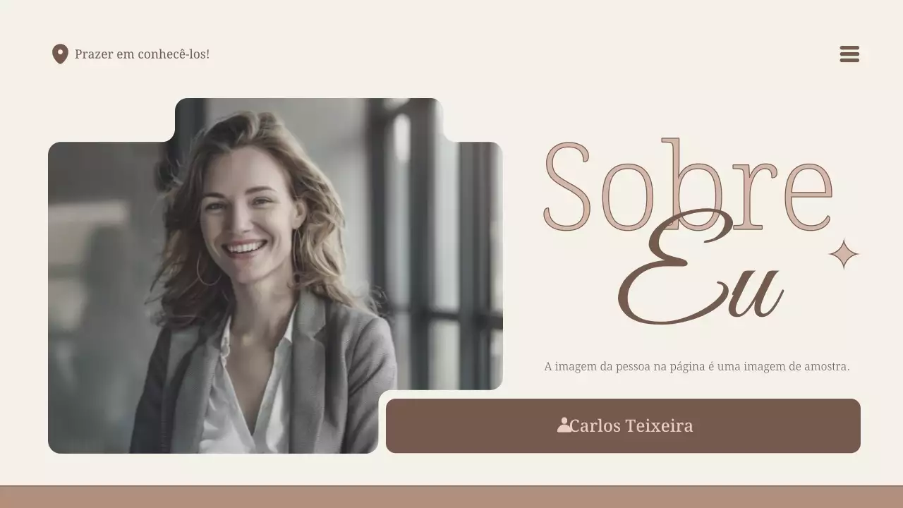 layout de perfil moderno bege