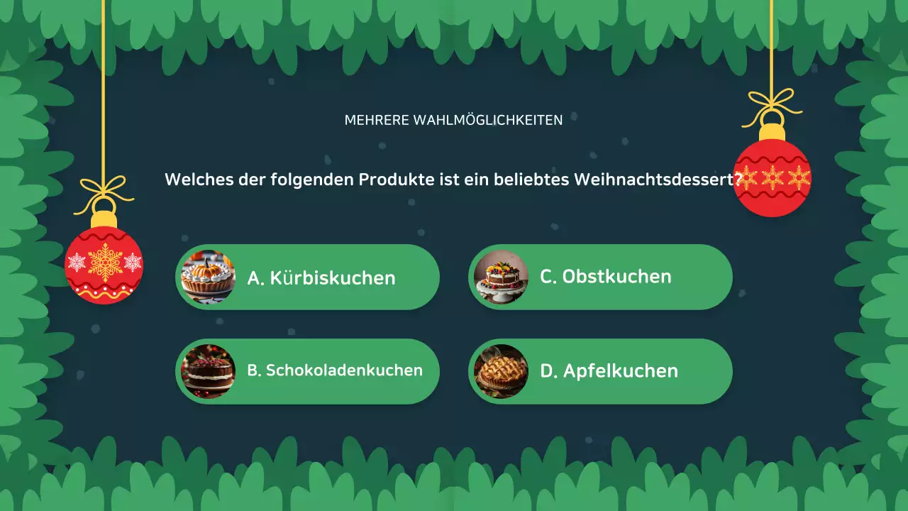 kreative Präsentation für festliche Veranstaltungen