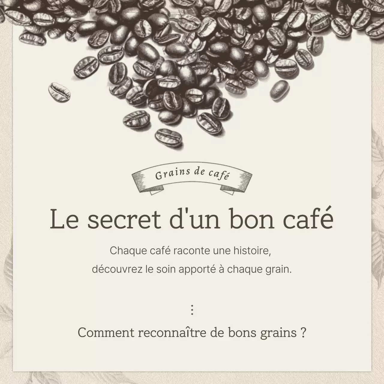 Promouvoir un café vintage en beige et marron