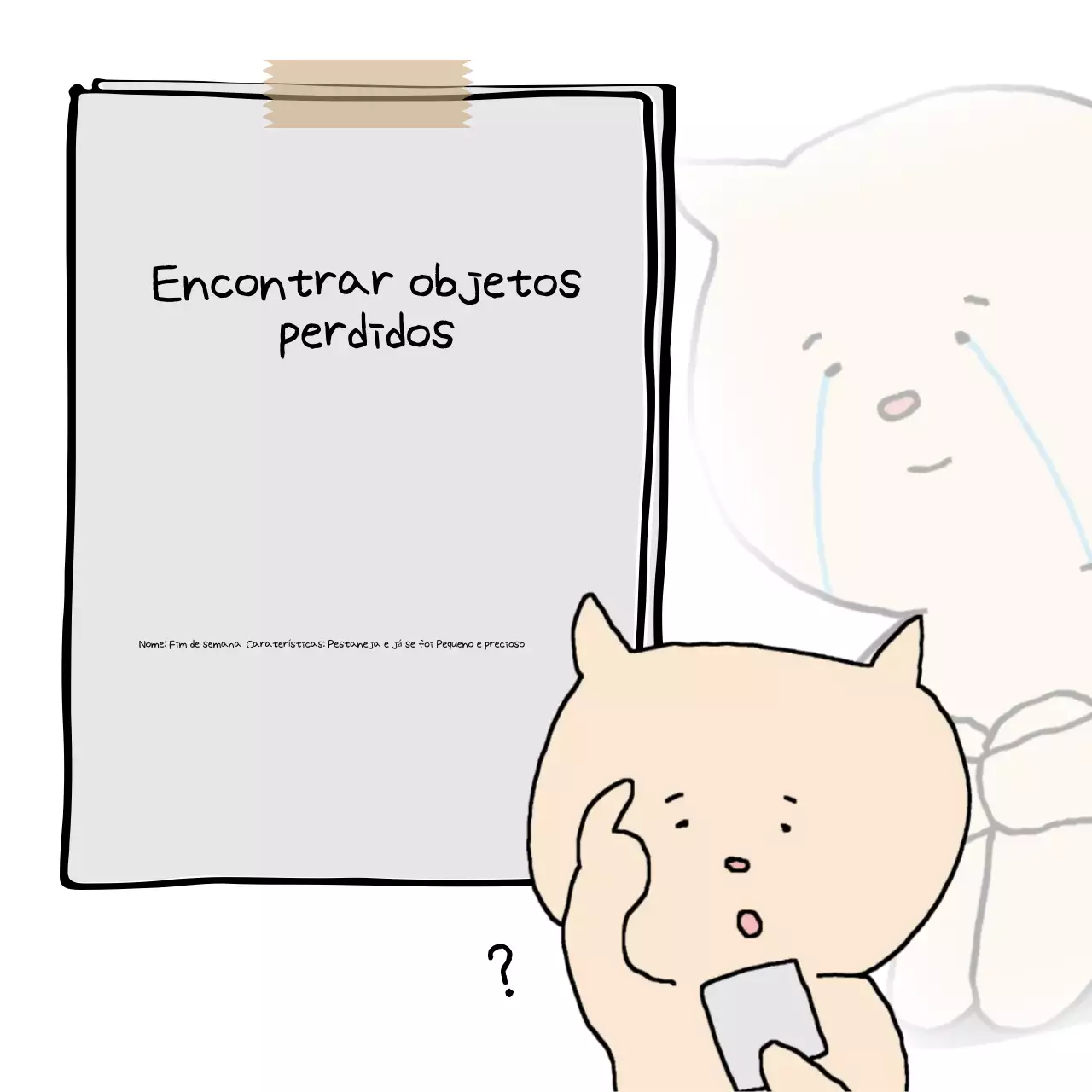Anúncio de desenho animado simples bege