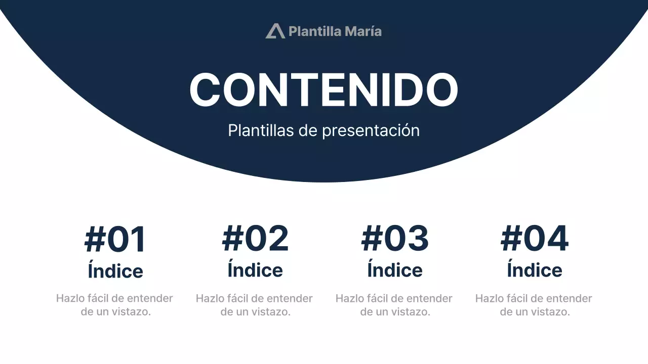 Azul Marino Presentación Moderna Descripción