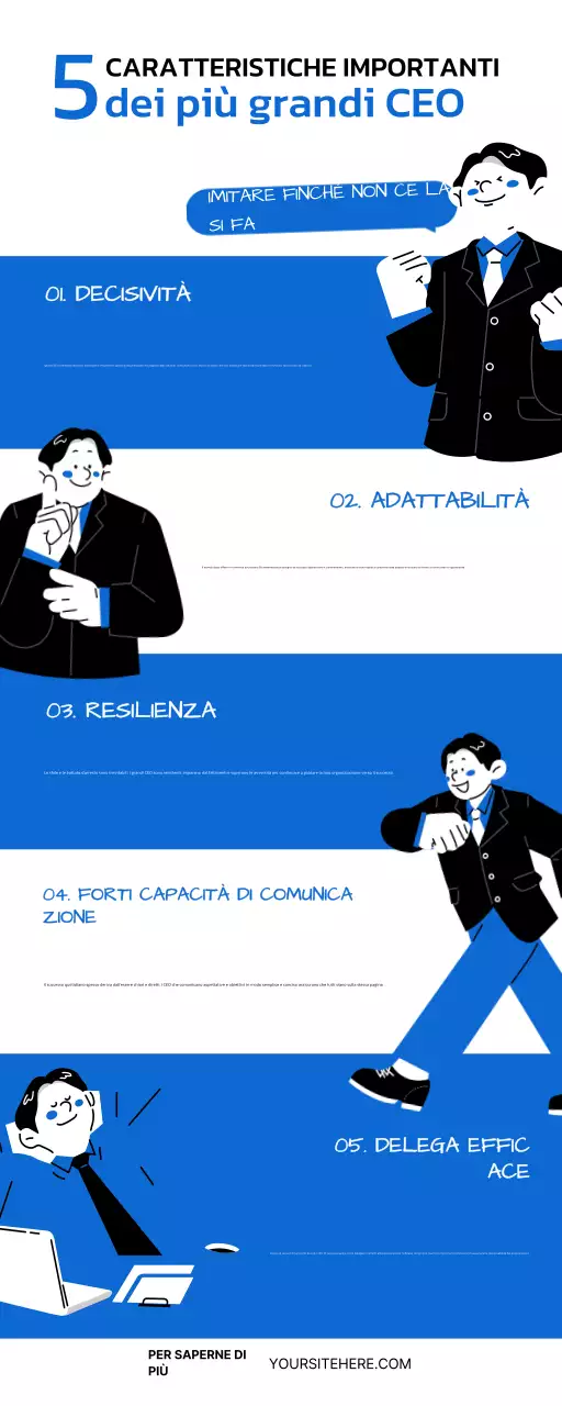 Infografica sui consigli aziendali del CEO blu
