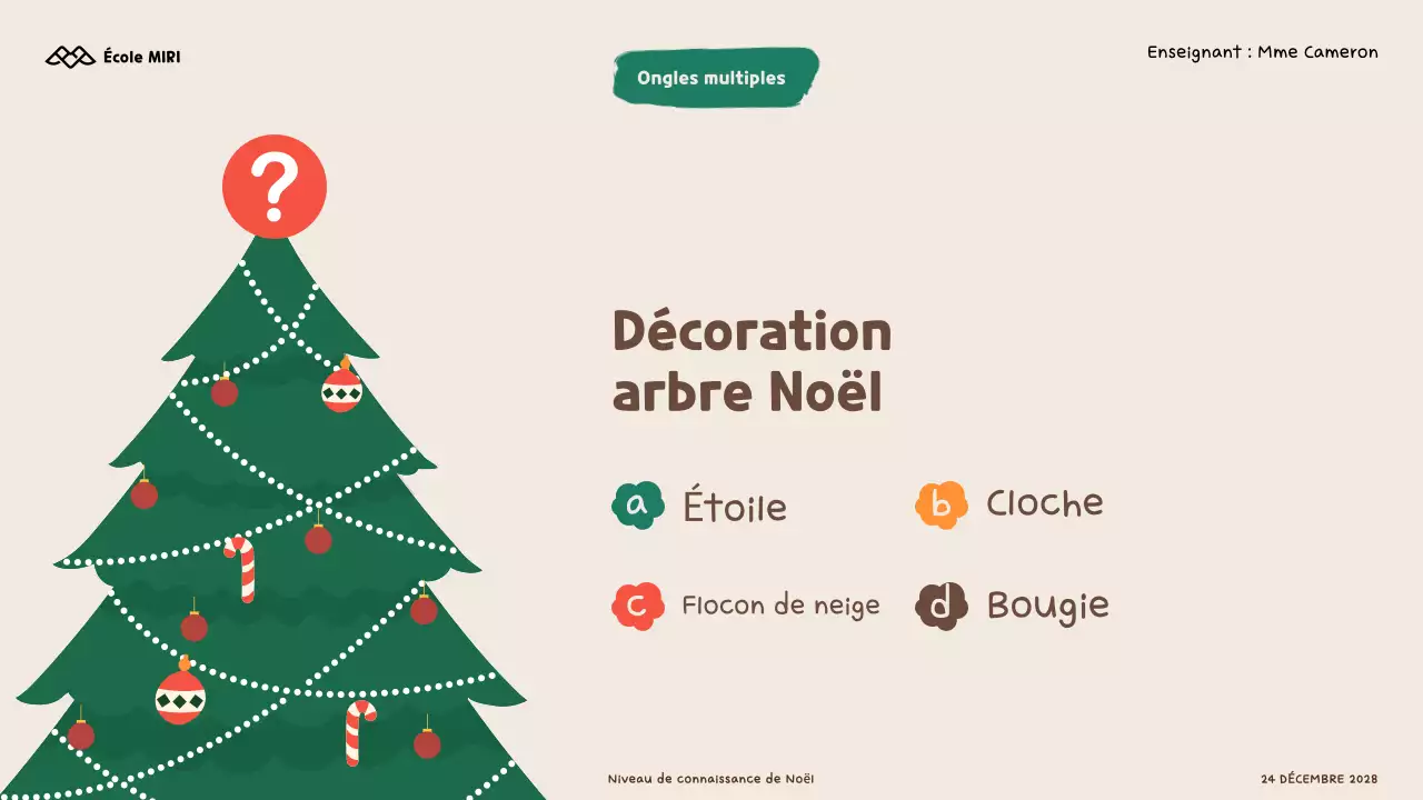 Jeu-questionnaire illustré sur Noël pour les enfants et les écoliers