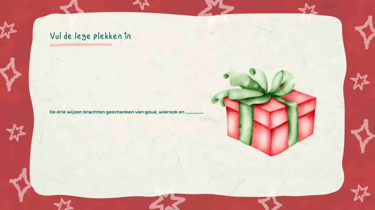 Rode illustratie kerst quiz diavoorstelling