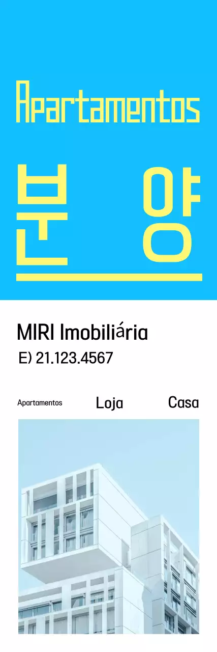 Anúncio imobiliário moderno em azul claro