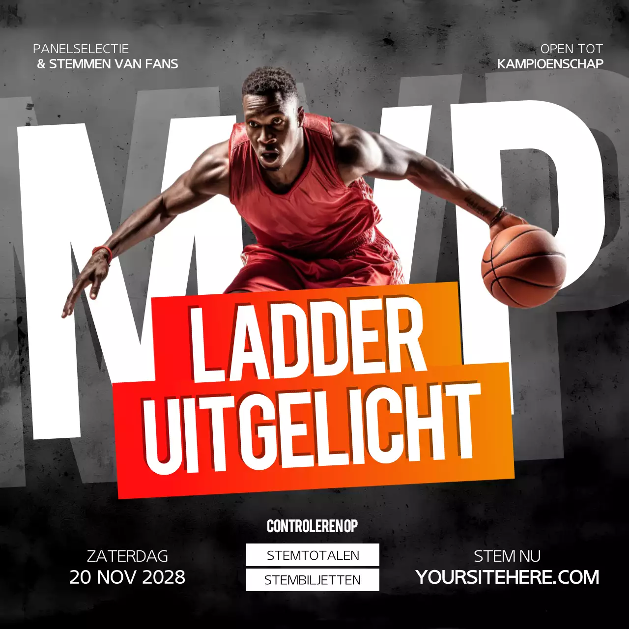 Zwarte en rode MVP ladder Instagram post