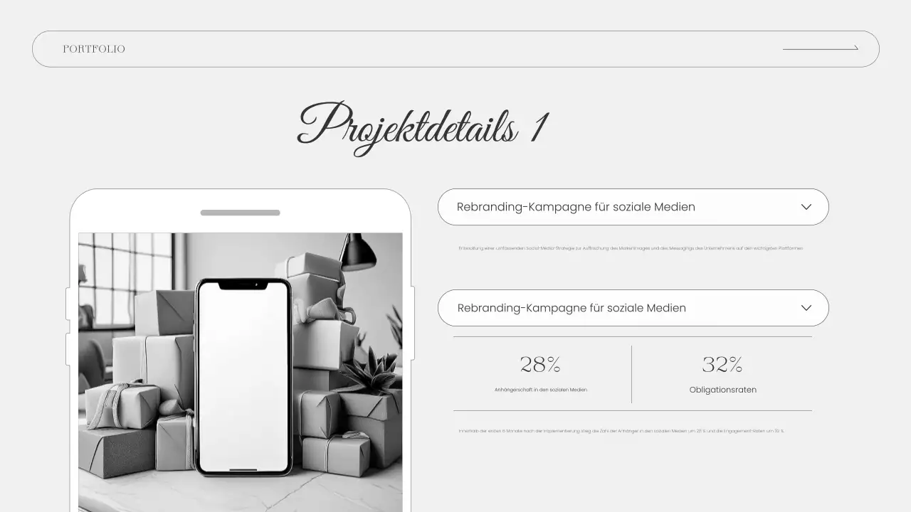 graues modernes Portfolio Präsentation