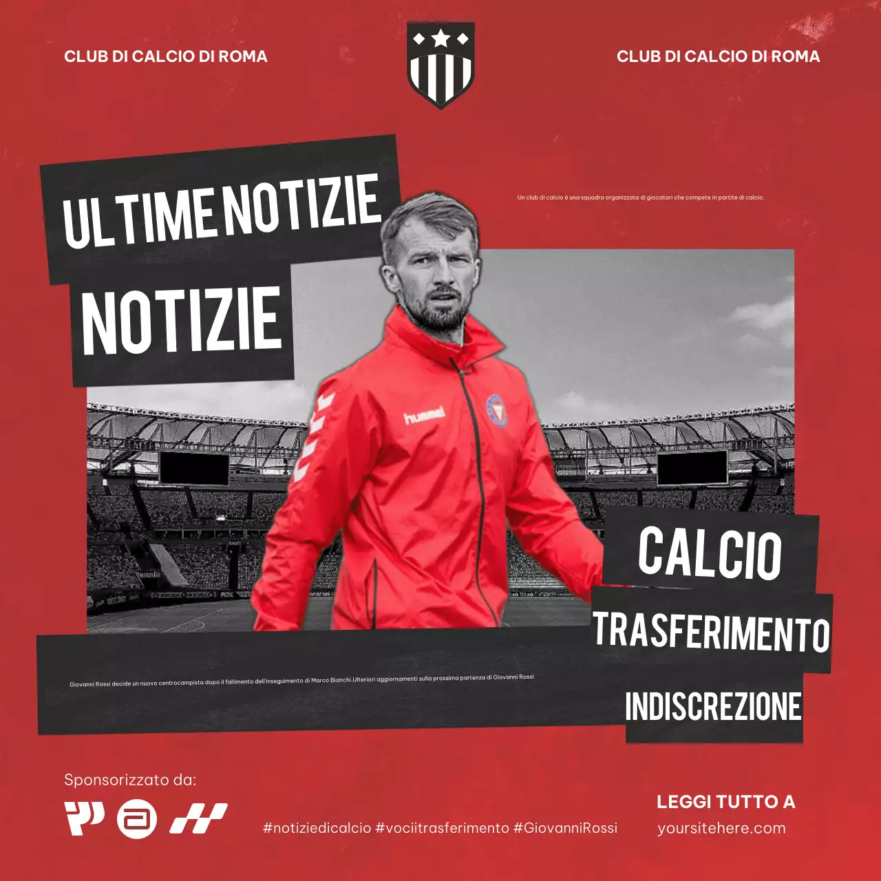 Calcio Rosso Moderno Annuncio di novità