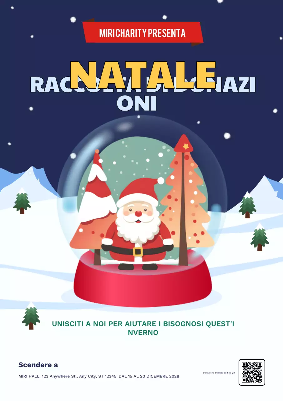 annuncio di beneficenza rosso festivo