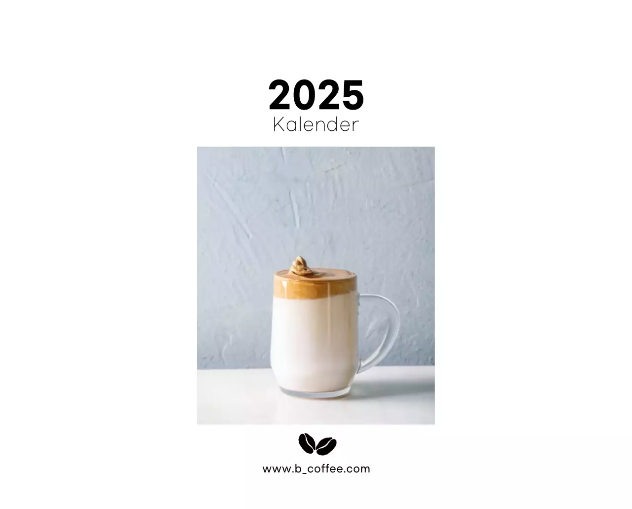 Grauer minimalistischer Kaffeekalender