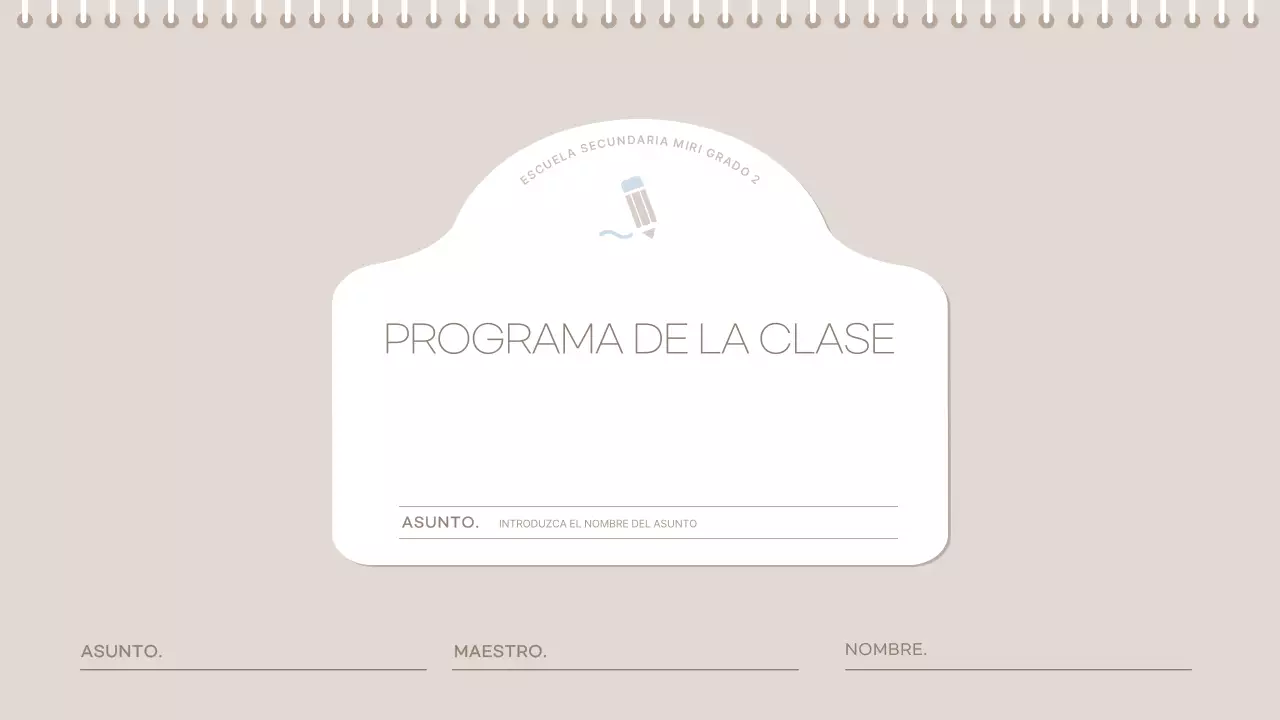 planificador de clases minimalista beige horario