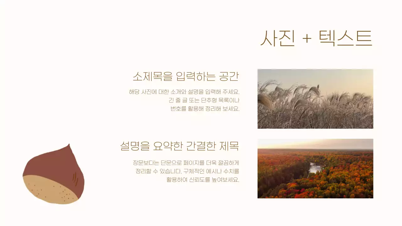 베이지 아기자기한 가을 일러스트 자료