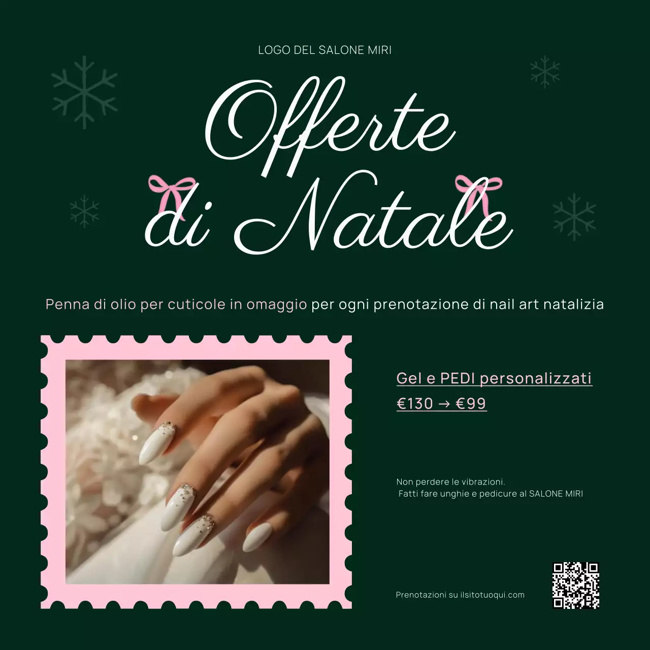 ESTETICA TRENDY E CARINA PROMO SALONE PER UNGHIE OFFERTA NATALIZIA POST SUI SOCIAL MEDIA