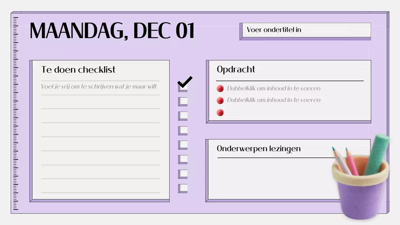 paarse eenvoudige onderwijsagenda