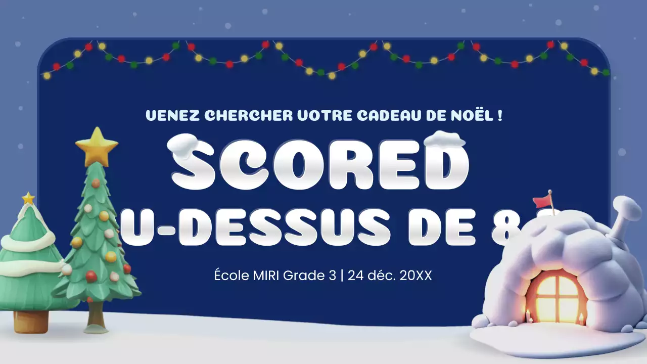 classe de quiz de Noël créatif marine et blanc