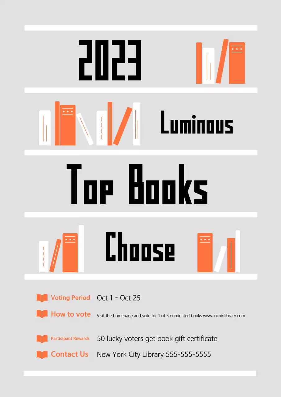 Poster thông báo sách hiện đại màu xám