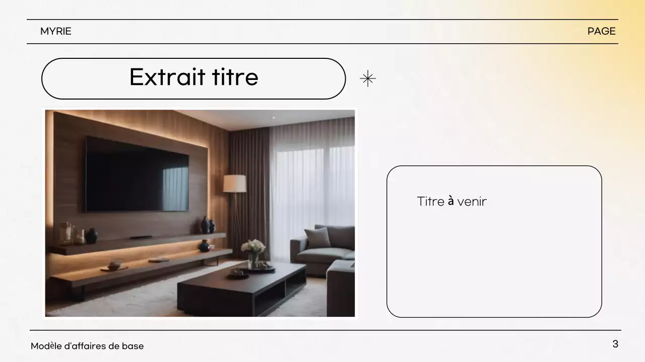 Description de la présentation simple jaune