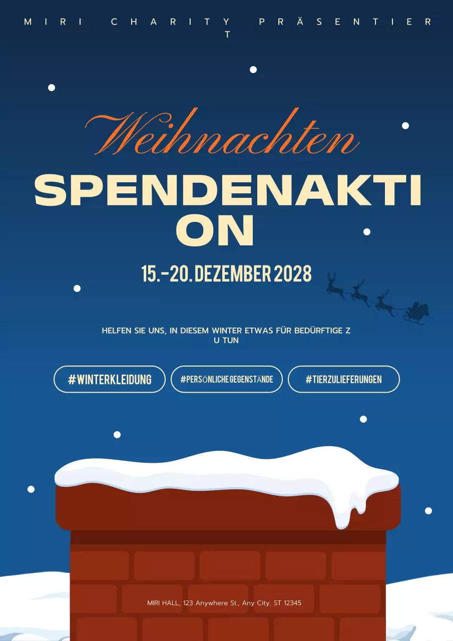 blue modern Wohltätigkeitsanzeige