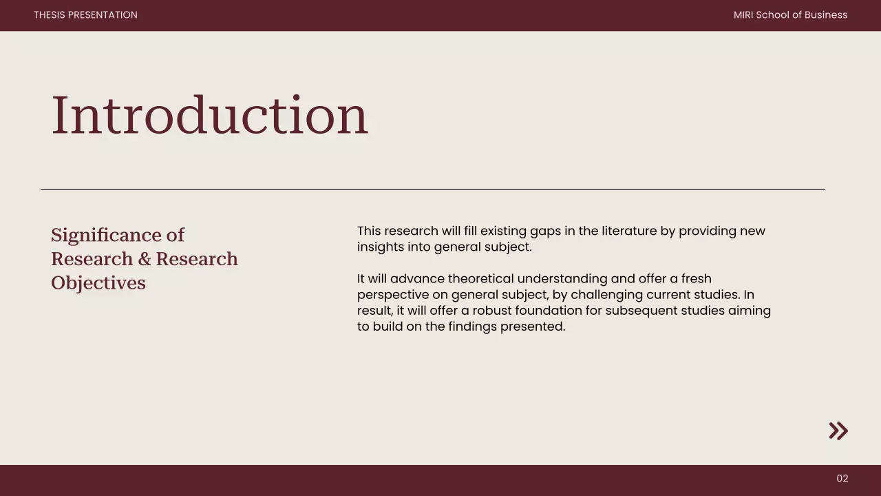 Maroon Minimal Thesis Presentation