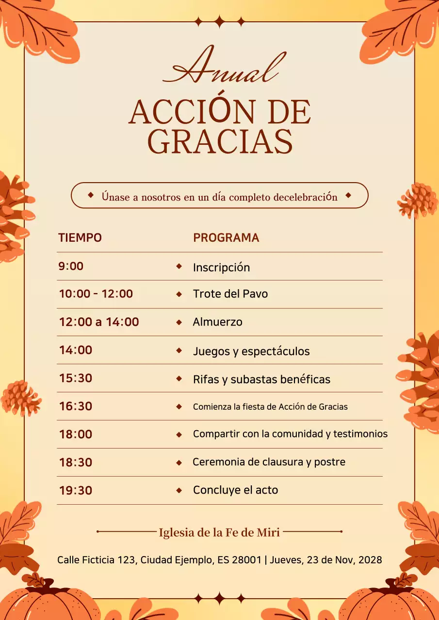 Tradicional acto anual de Acción de Gracias en Orange