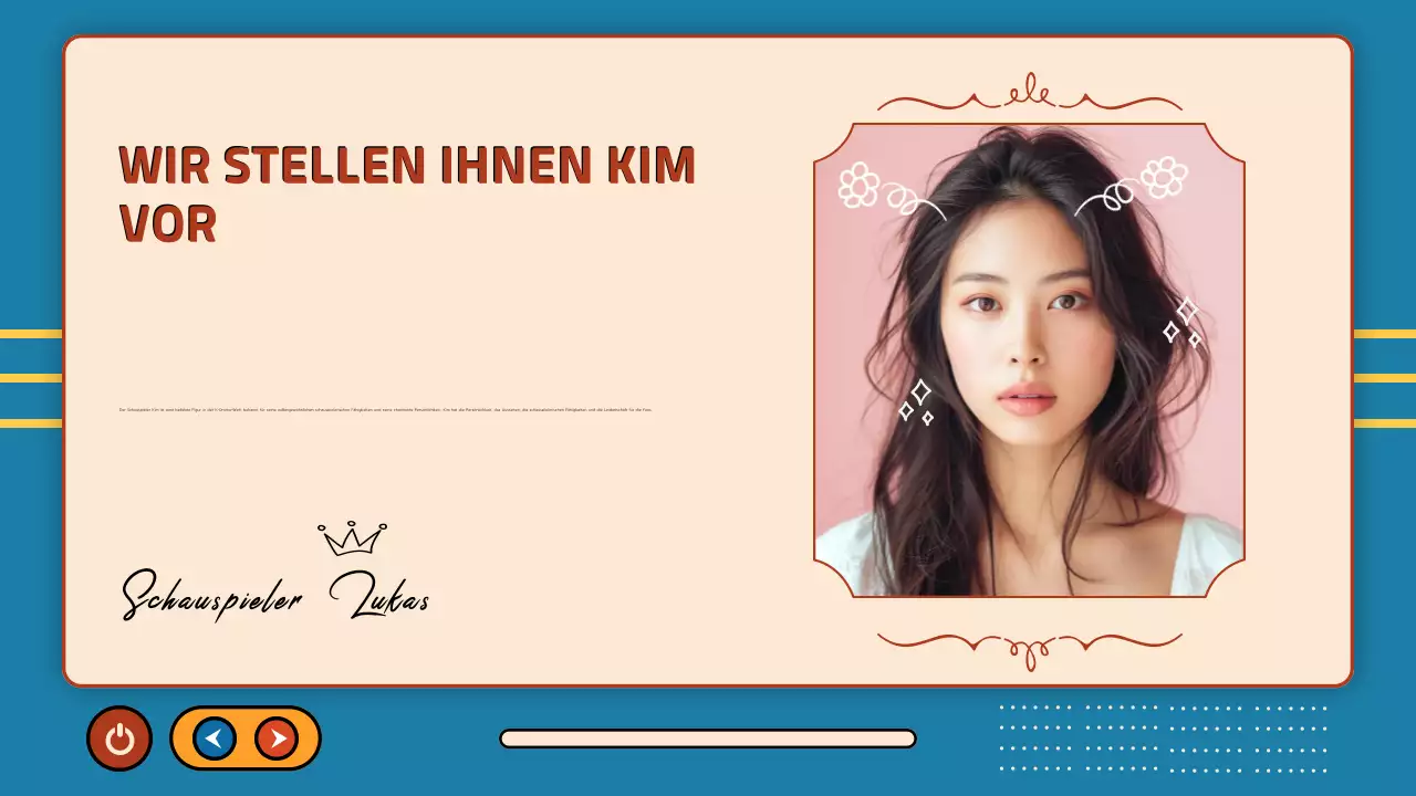 beige blau retro drama präsentation