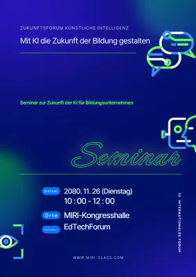 Förderung moderner Seminare in Blau