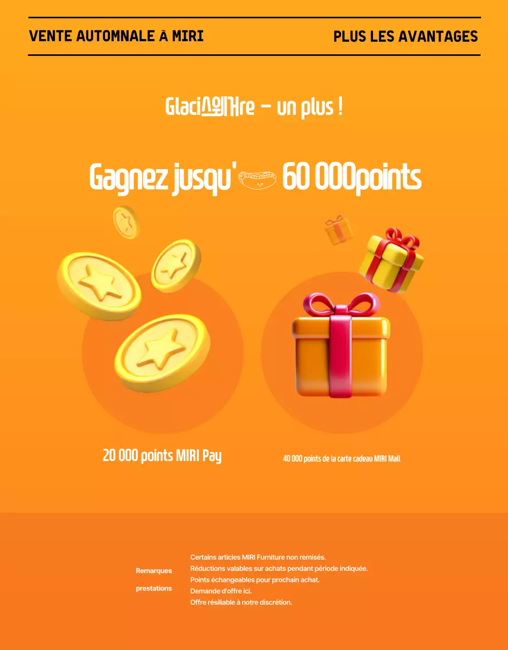 Promouvoir une vente de meubles d'automne modernes en noir et orange