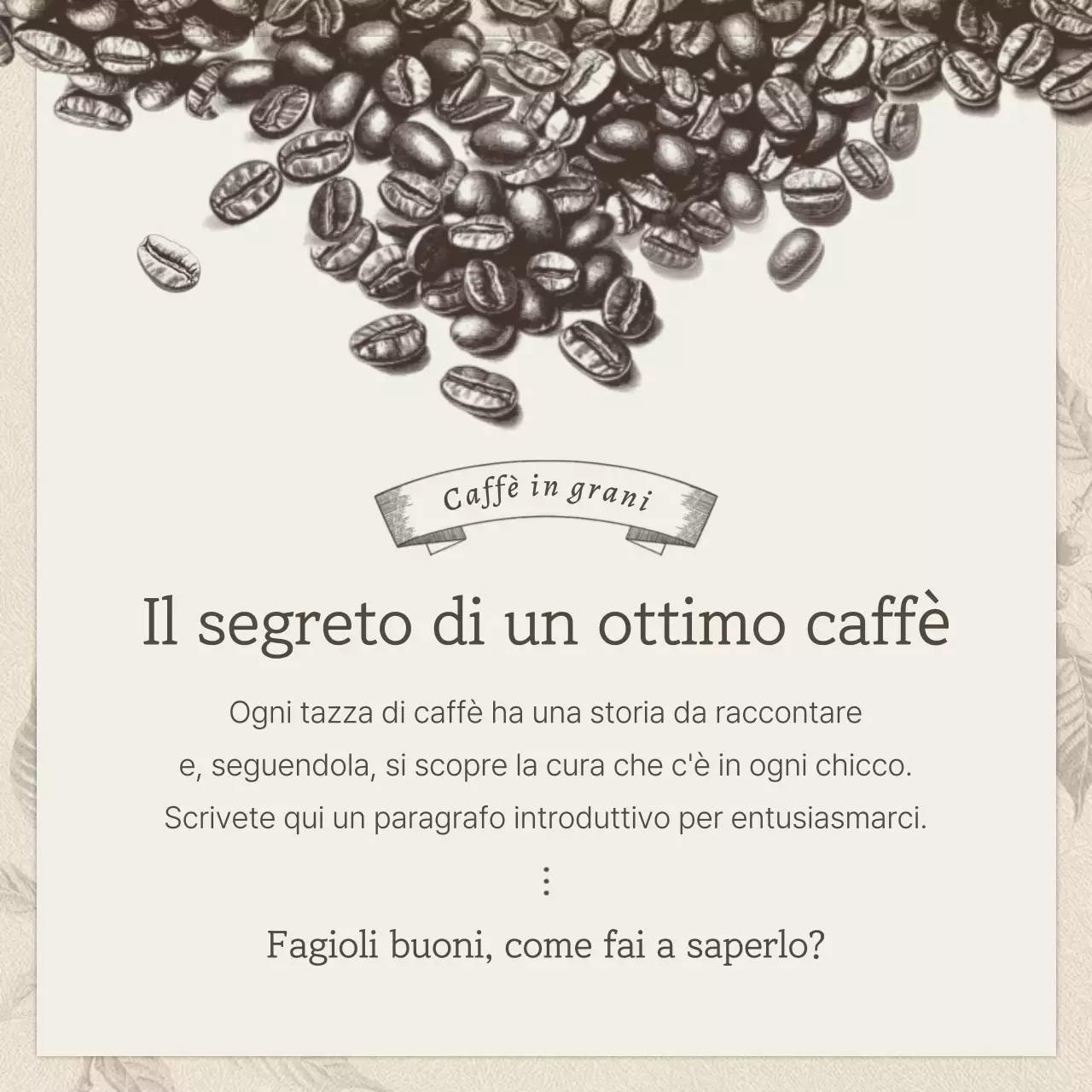 Promuovere un caffè vintage in beige e marrone