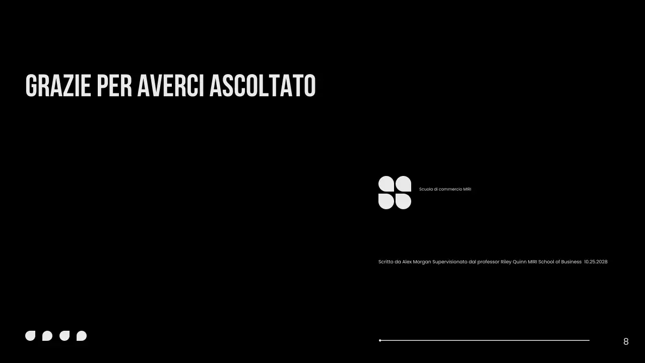 Tesi pubblicitaria minimale in bianco e nero