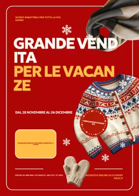 Poster web promozionale per le vacanze in grassetto rosso