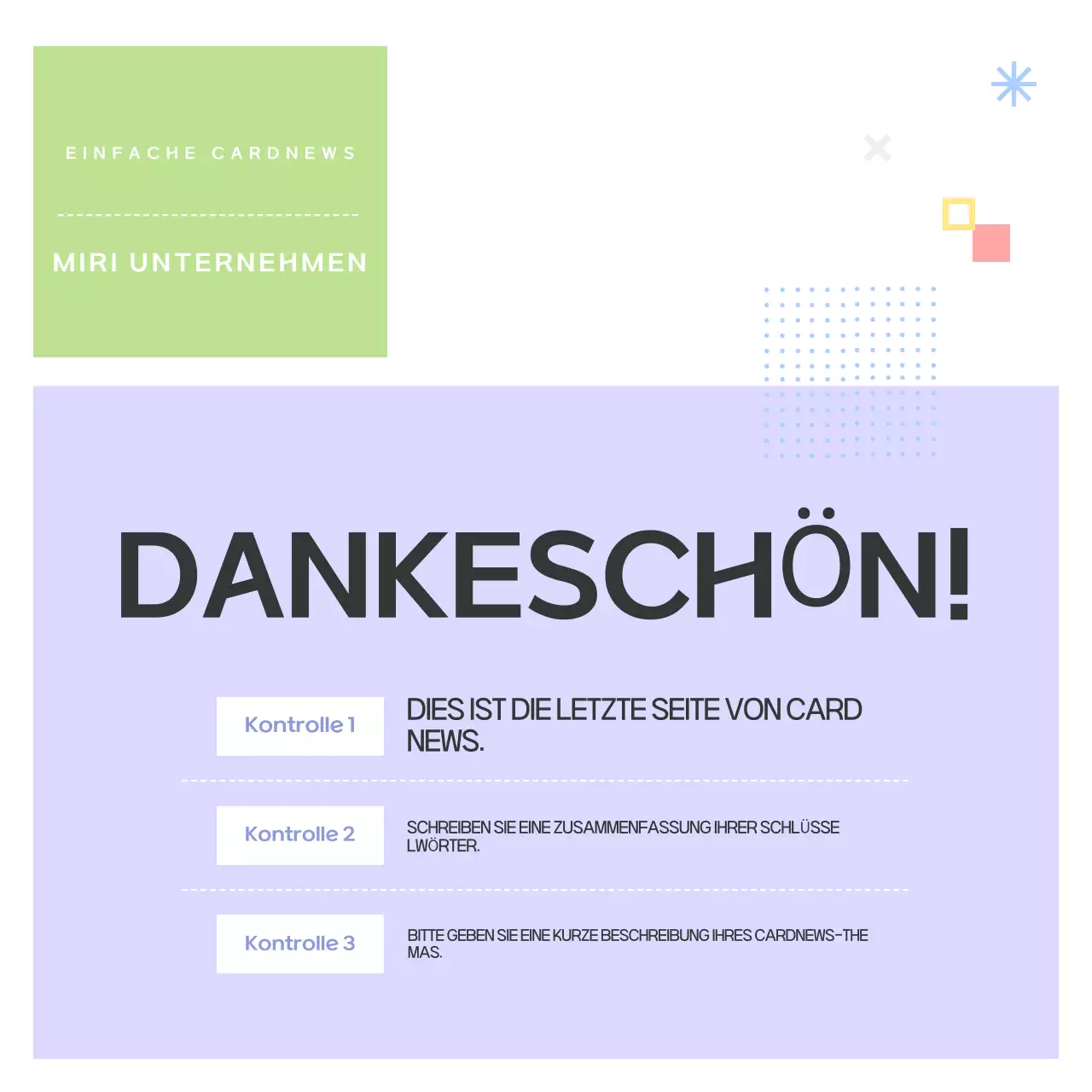 Ein Leitfaden mit einfachen Formen in Lila und Grau