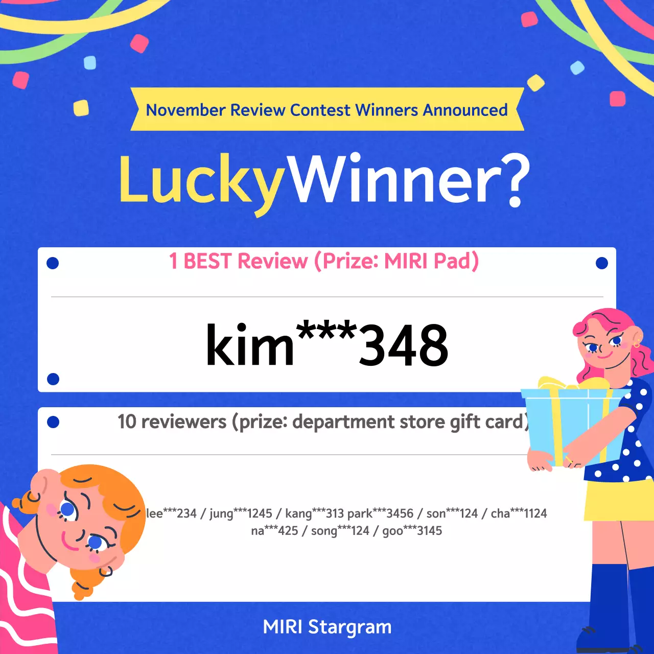 Pengumuman Kontes Modern Biru Posting Media Sosial