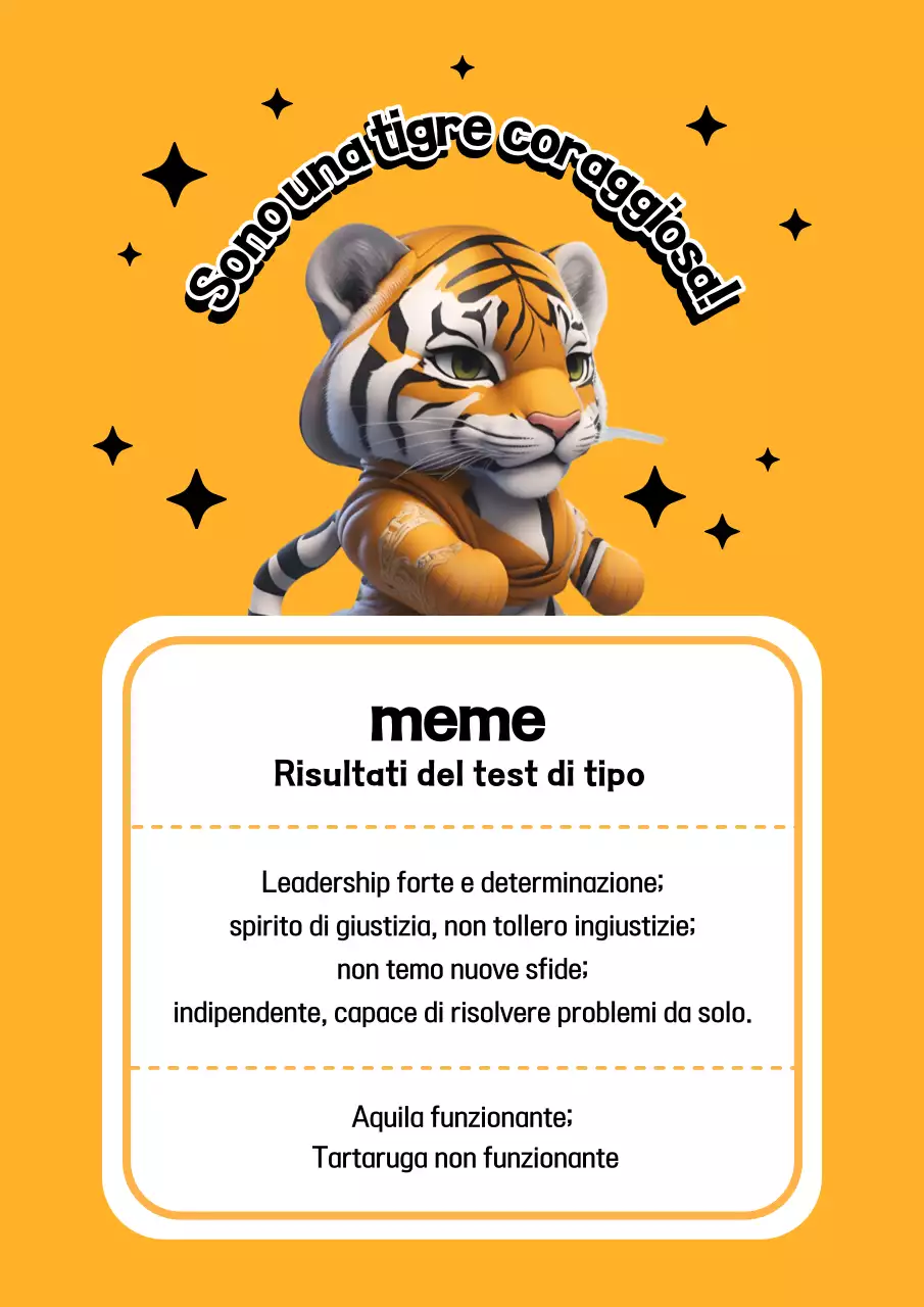A proposito del test di tipo meme st minimalista nero e arancione
