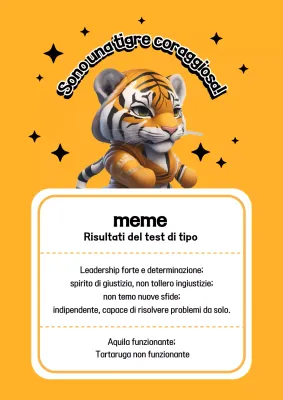 A proposito del test di tipo meme st minimalista nero e arancione