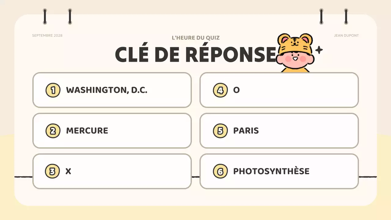 matériel de quiz sur l'animation rose