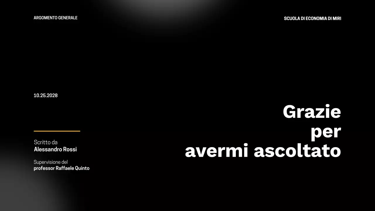 presentazione di tesi moderna nera